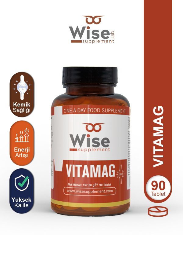 Wiselab Vitamag Magnezyum + Vitamin B6 + Vitamin K2 + Vitamin D3 90 Tablet