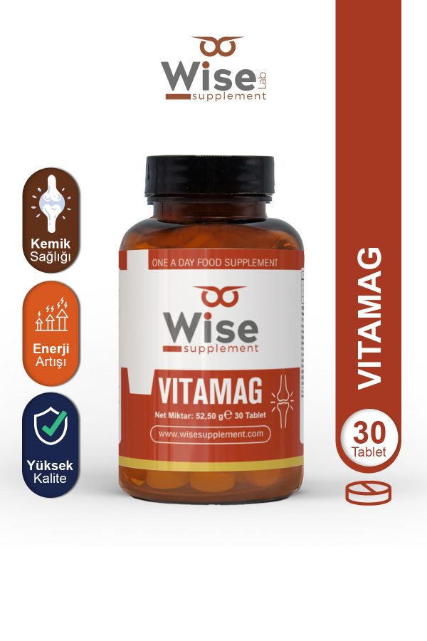 Wiselab Vitamag Magnezyum + Vitamin B6 + Vitamin K2 + Vitamin D3 30 Tablet